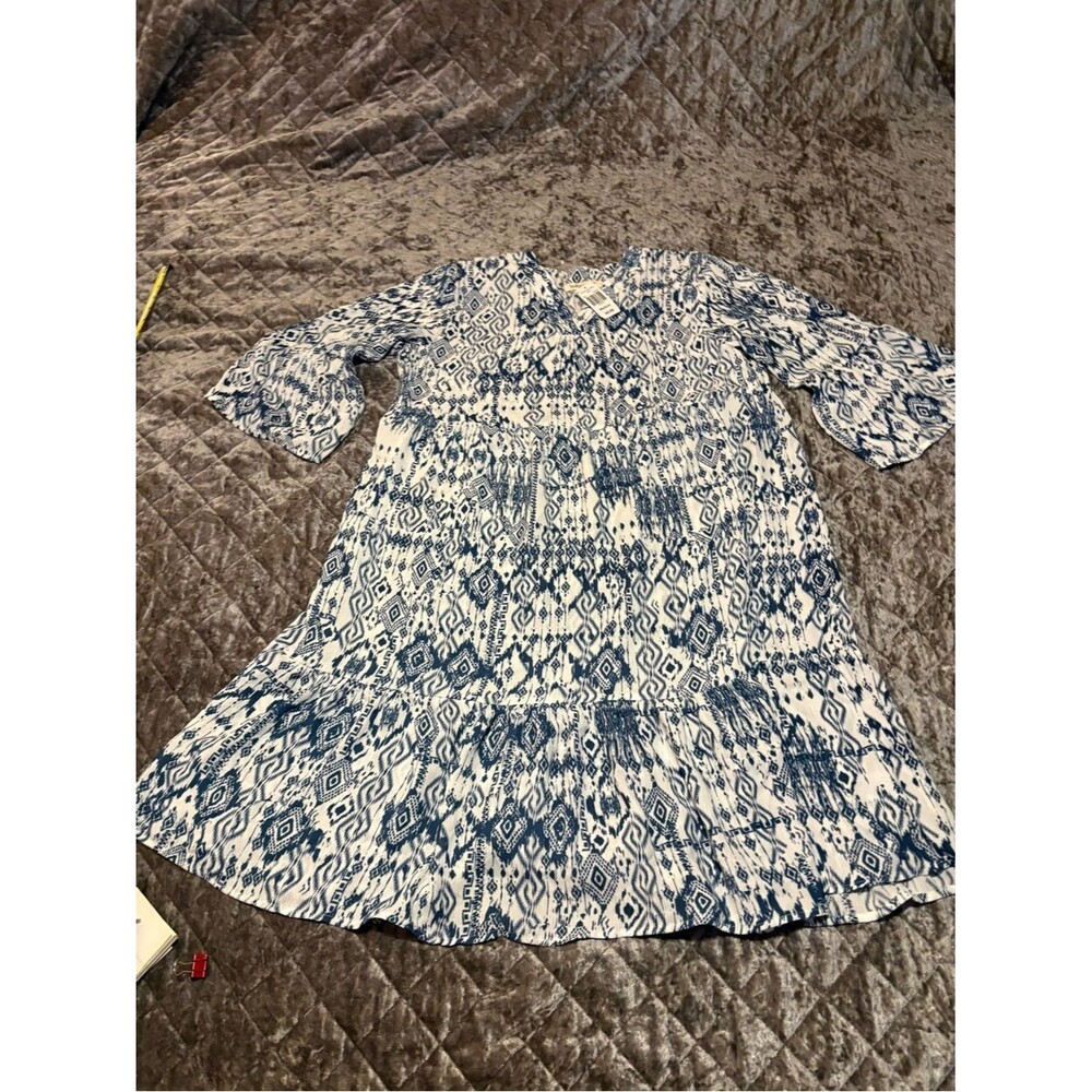 NWT indigo soul Blue V-Neck Dress #1367